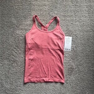 NWT Lululemon Ribbed Ebb To Street Tank Top - Blush Coral, Size 8